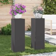 vidaXL Växtställningar 2 pcs Svart 24 x 24 x 75 cm Stål