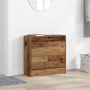 vidaXL Skåp för skor Gammalt trä 60 x 21 x 57 cm Konstruerat trä