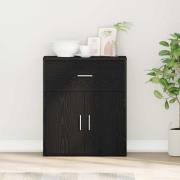 vidaXL Sideboard med låda Svart Ek 60 x 31 x 70 cm Konstruerat trä