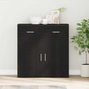 vidaXL Sideboard med låda Svart ek 79 x 38 x 80 cm Konstruerat trä