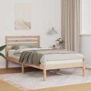 vidaXL Sängram med huvudgavel Brun 80 x 200 cm Massiv furu