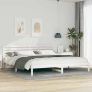 vidaXL Sängram med huvudgavel Vit 200 x 210 cm Massiv furu