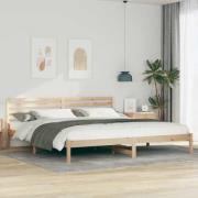 vidaXL Sängram med huvudgavel Brun 200 x 220 cm Massiv furu