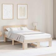 vidaXL Sängram med huvudgavel Naturfärg 140 x 190 cm Massiv furu