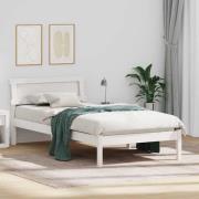 vidaXL Sängram med huvudgavel Vit 75 x 190 cm Massiv furu