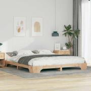 vidaXL Sängram Brun 200 x 210 cm Massiv furu