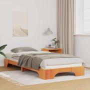 vidaXL Sängram Brun 80 x 220 cm Massiv furu