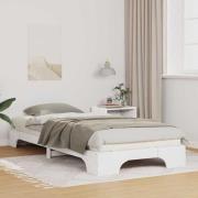 vidaXL Sängram Vit 90 x 220 cm Massiv furu