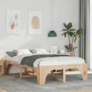vidaXL Sängram Brun 135 x 190 cm Massiv furu