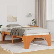 vidaXL Sängram Brun 90 x 190 cm Massiv furu