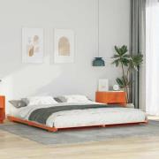 vidaXL Sängram Vaxbrun 200 x 200 cm Massiv furu