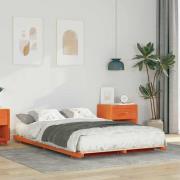 vidaXL Sängram Vaxbrun 120 x 200 cm Massiv furu