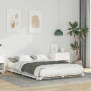 vidaXL Sängram Vit 120 x 190 cm Massiv furu