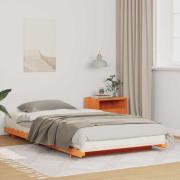 vidaXL Sängram Vaxbrun 80 x 210 cm Massiv furu