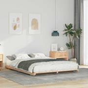 vidaXL Sängram Brun 140 x 220 cm Massiv furu