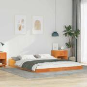vidaXL Sängram Vaxbrun 150 x 200 cm Massiv furu