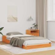 vidaXL Sängram Vaxbrun 90 x 190 cm Massiv furu