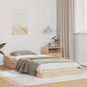 vidaXL Sängram Naturfärg 100 x 220 cm Massiv furu