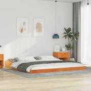 vidaXL Sängram Vaxbrun 180 x 220 cm Massiv furu