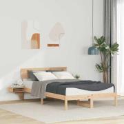 vidaXL Sängram med huvudgavel Brun 140 x 200 cm Massiv furu