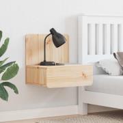 vidaXL Sängbord med låda Brun 44 x 32,5 x 40 cm Massiv furu