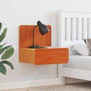 vidaXL Sängbord med låda 2 pcs Vaxbrun 44 x 32,5 x 40 cm Massiv furu