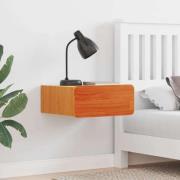 vidaXL Sängbord med låda Vaxbrun 39 x 34 x 16.5 cm Massiv furu