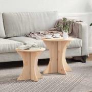 vidaXL Kaffeebord 2 pcs Naturfärg 46 x 46 x 47 cm Massiv furu