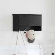 vidaXL Väggmonterad Klädhängare med hylla Svart ek 50 x 20 x 30 cm