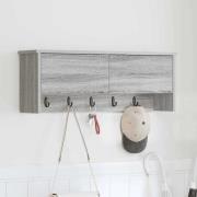vidaXL Väggmonterad Klädhängare med hylla Grå sonoma 80 x 20 x 30 cm