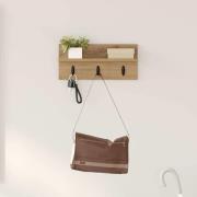 vidaXL Väggmonterad Klädhängare med hylla artisan ek 40 x 10.5 x 18 cm