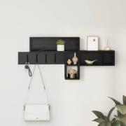 vidaXL Väggmonterad Klädhängare med hylla Svart ek 100 x 12 x 43.5 cm