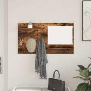 vidaXL Väggmonterad Klädhängare med hylla Rökfärgad ek 90 x 10 x 50 cm