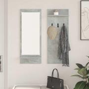 vidaXL Väggmonterad Klädhängare med hylla Betonggrå 70 x 10 x 90 cm