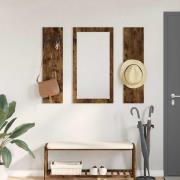 vidaXL Väggmonterad Klädhängare Rökfärgad ek 96 x 1.5 x 90 cm