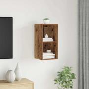 vidaXL Väggmonterad TV-bänk Väggmonterad Gammalt trä 37 x 37 x 72 cm
