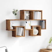 vidaXL Vägg hylla Gammalt trä 82 x 15 x 51 cm Konstruerat trä