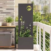 vidaXL Trädgårdsplanterare med dekorativ panel Svart 50 x 140 cm