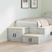 vidaXL Förvaringsskåp 2 pcs Betonggrå 118 x 41 x 40 cm Konstruerat trä