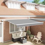 Markis med Manuell Vit 3 x 2,5 m Metall