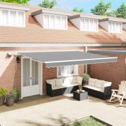 vidaXL Markis Vit 5 x 3 m Metall