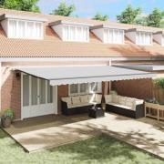 Markis med Manuell Antracit 6 × 3,5 m Metall