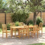 vidaXL Trädgårdsmöbelset 7 pcs Brun 200 x 100 x 75 cm Massivt teakträ