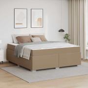 vidaXL Sängram med madrass Cappuccino 180 x 200 cm tyg