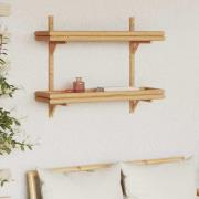 vidaXL Vägghylla med hylla Väggmonterad Brun 75 x 26 x 60 cm Bambu