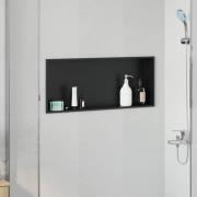 vidaXL Dusch Nisch Svart 75 x 30 x 9.5 cm Rostfritt stål