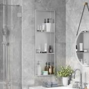 vidaXL Dusch Nisch Silver 90 x 30 x 9.5 cm Rostfritt stål