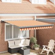 vidaXL Markis infällbar gul och vit 3x2,5 m tyg&aluminium