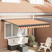 vidaXL Markis infällbar gul och vit 3x2,5 m tyg&aluminium