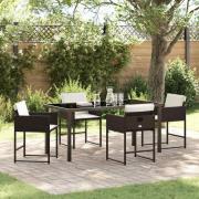 vidaXL Trädgårdsmöbelset 5 pcs Brun konstrotting